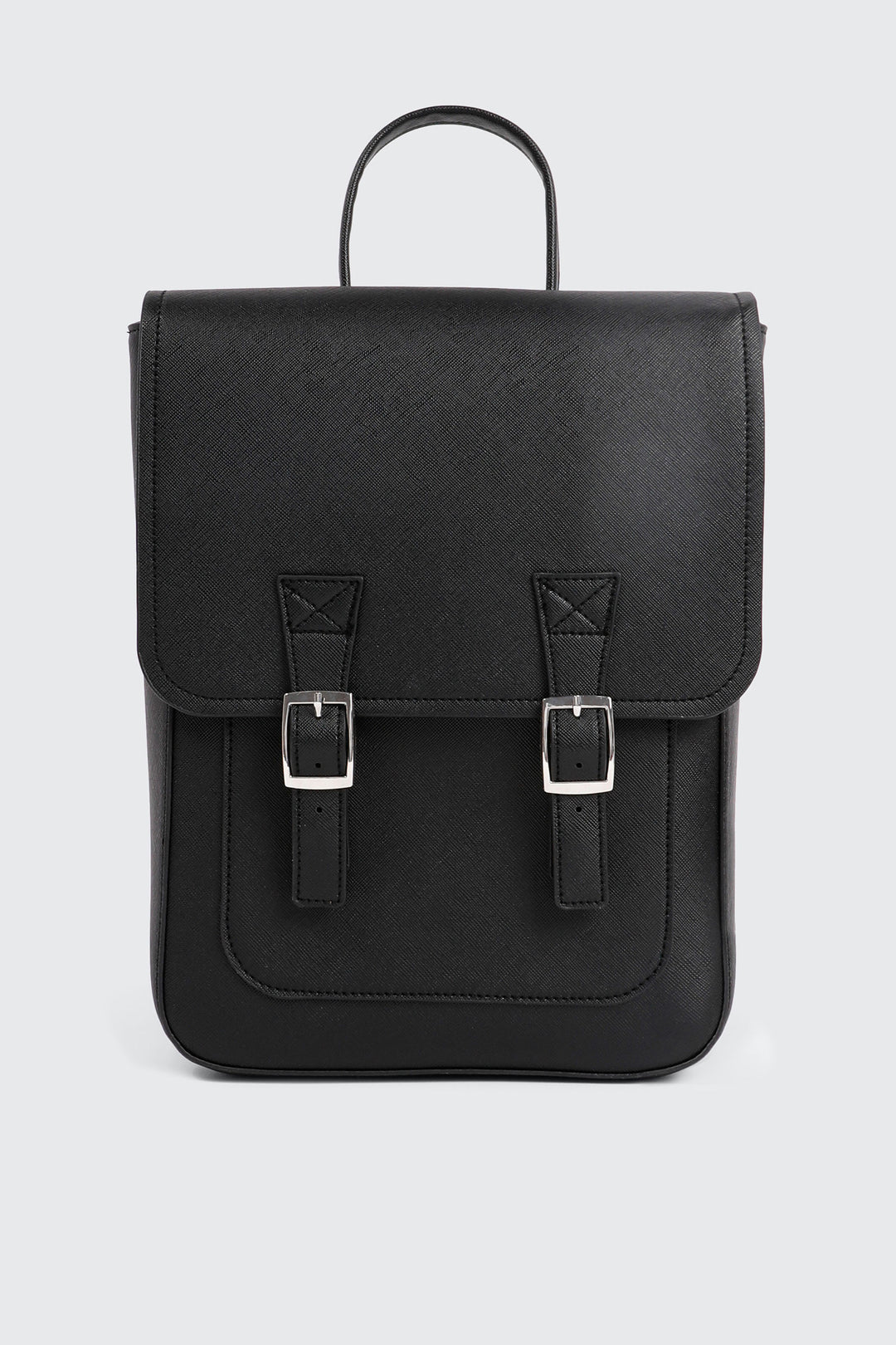 Faux Leather Flap Backpack