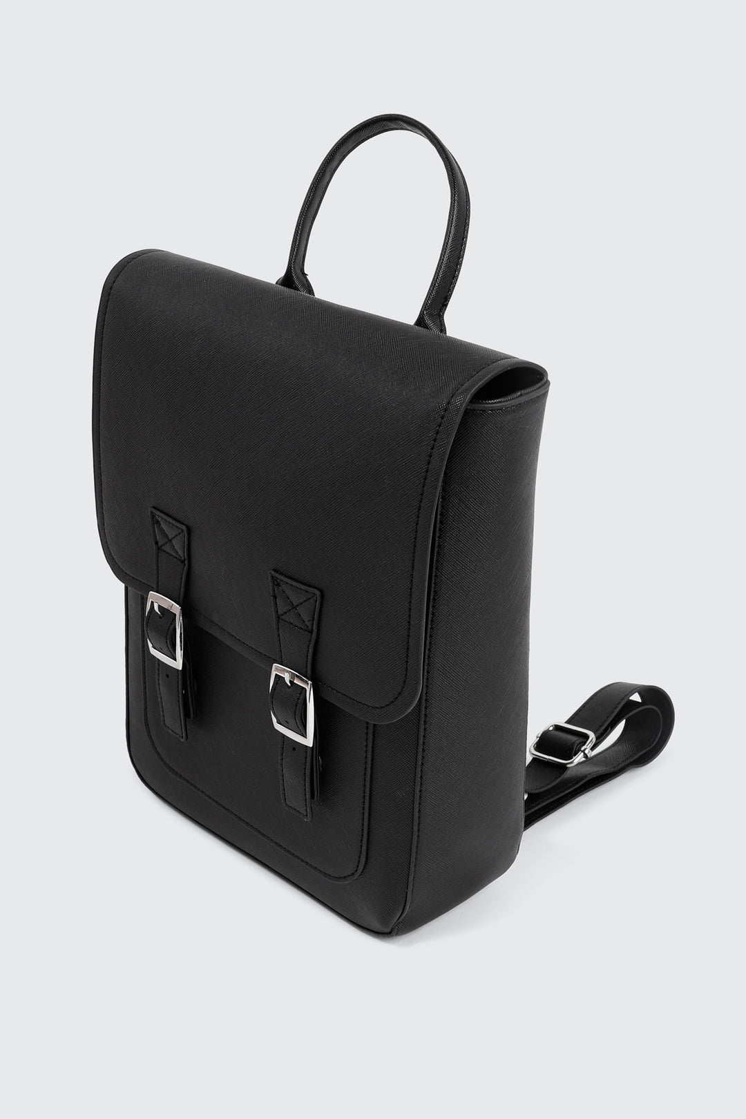 Faux Leather Flap Backpack