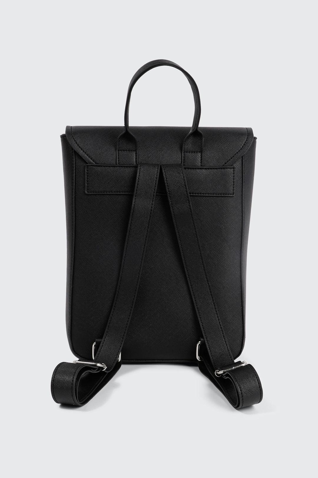 Faux Leather Flap Backpack