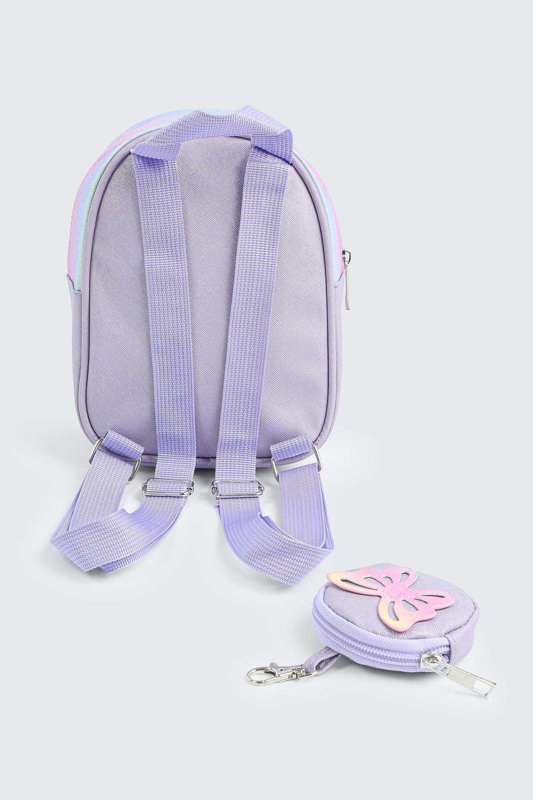 Multicolored Backpack with Butterfly Coin Purse