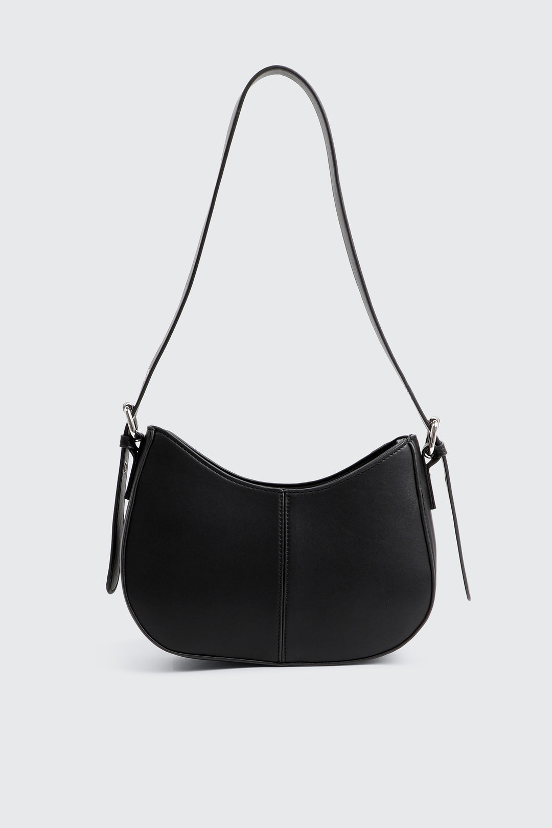 Faux Leather Baguette Bag with Adjustable Strap