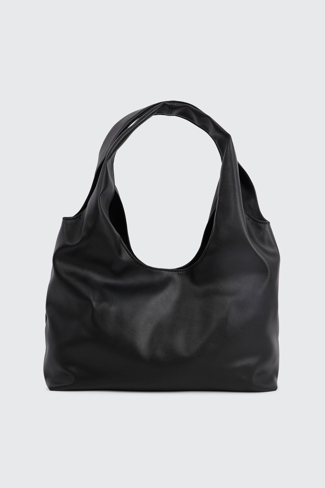 Large Faux Leather Slouchy Shoulder Bag
