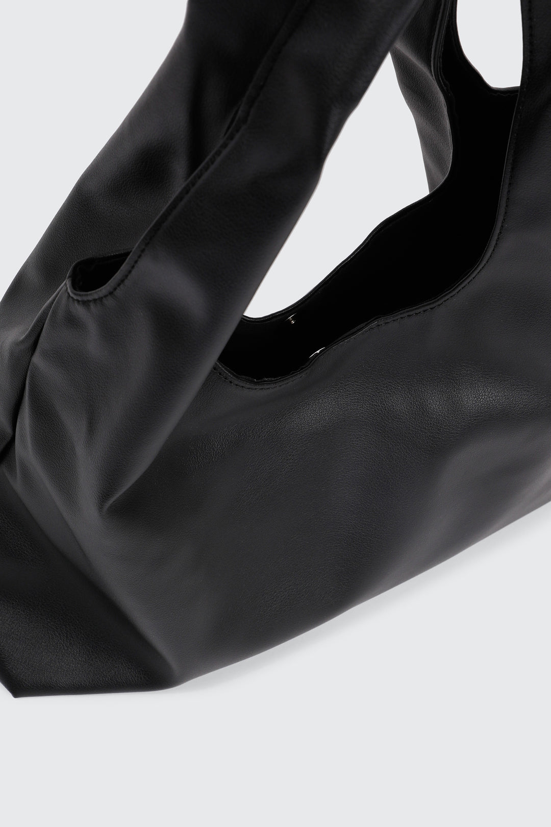 Large Faux Leather Slouchy Shoulder Bag