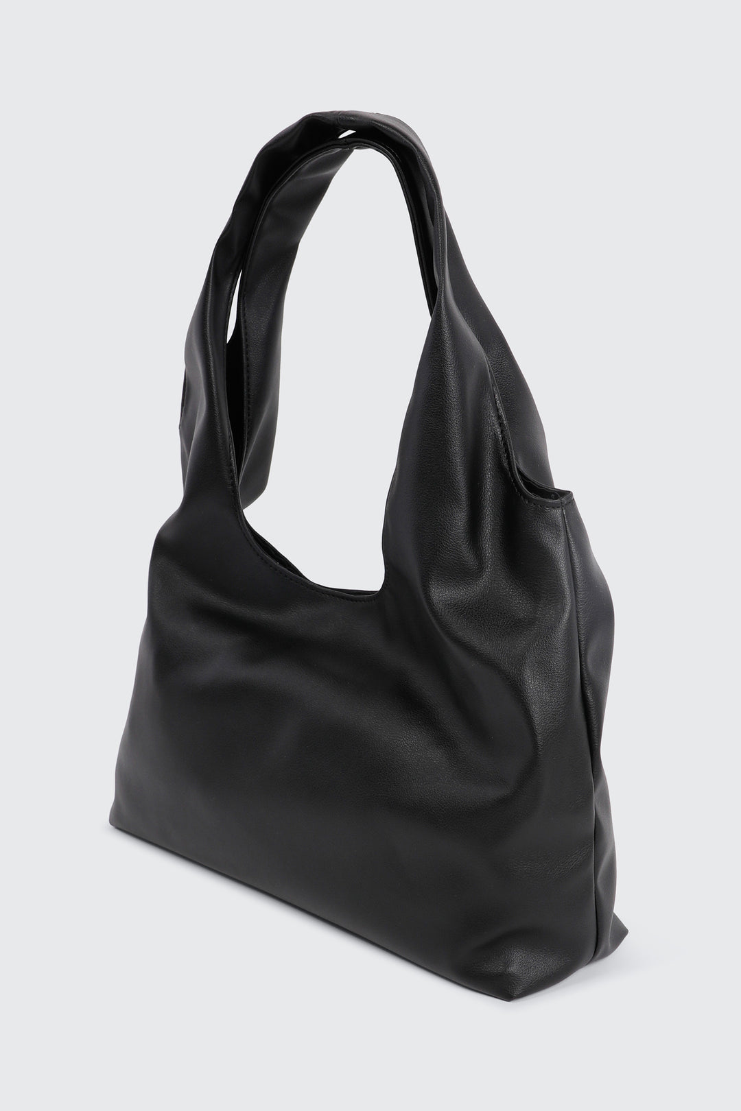 Large Faux Leather Slouchy Shoulder Bag