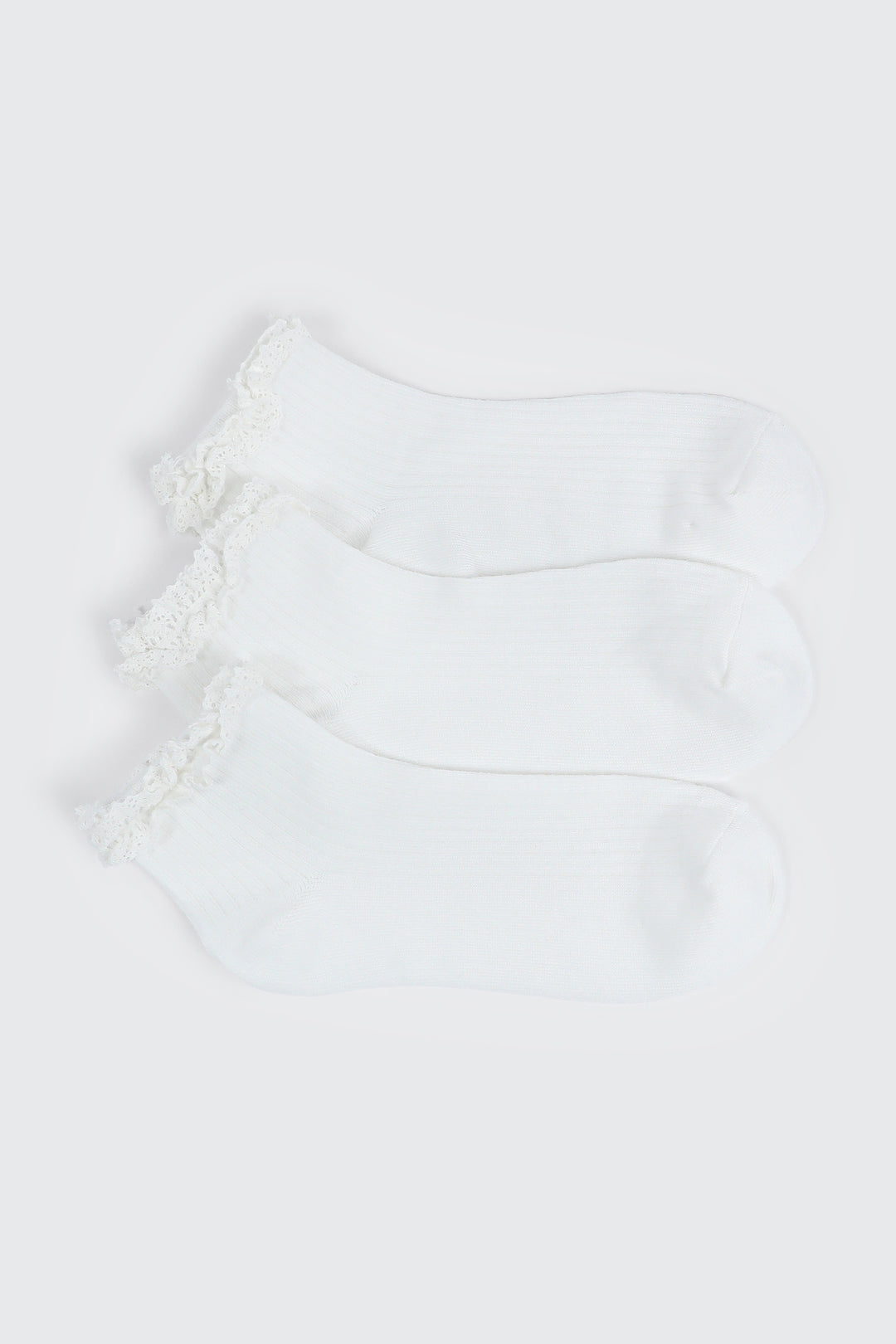 3-Pack Demi Crew Socks with Frills