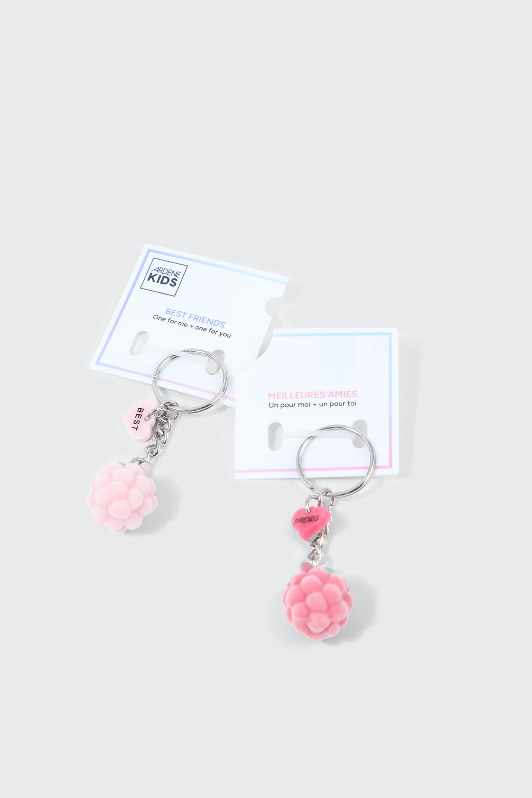 2-Pack Fuzzy Raspberry BFF Keychain