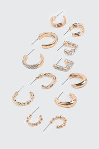 6-Pack Assorted Hoop Earrings