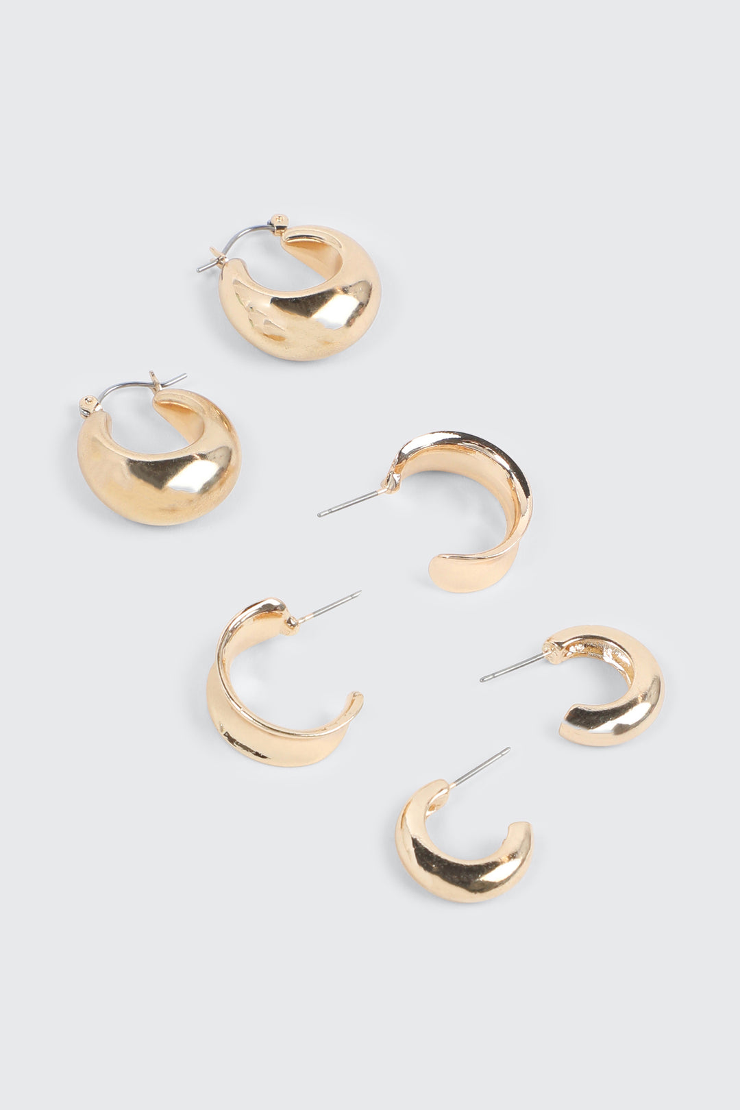 3-Pack Assorted Hoop Earrings