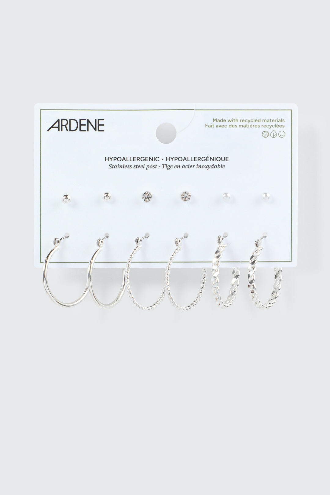 6-Pack Twisted Hoop & Stud Earrings
