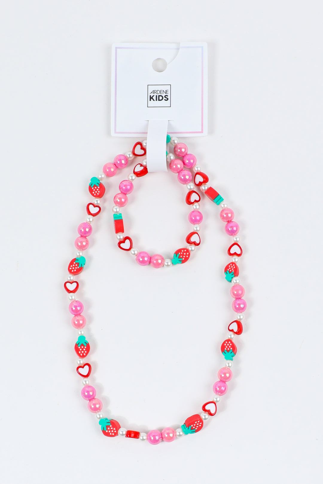 Strawberry & Heart Beaded Jewelry Set