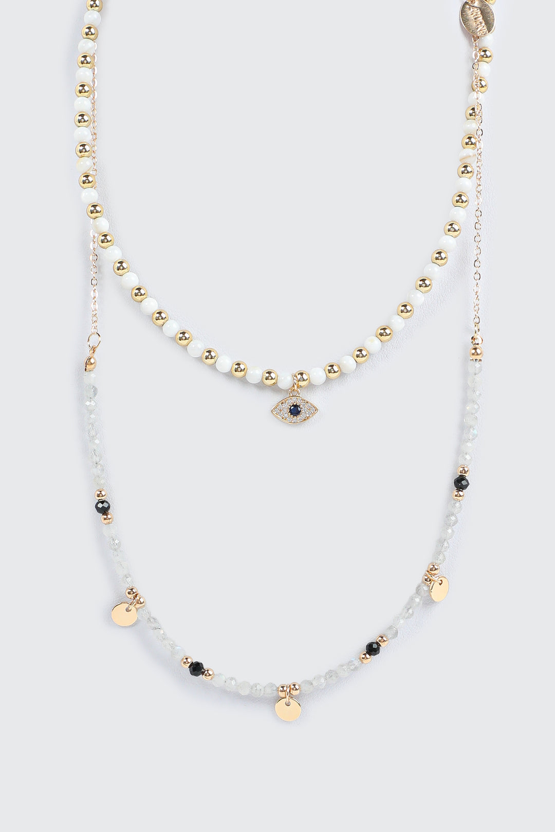 Two-Row Necklace with Eye Pendant