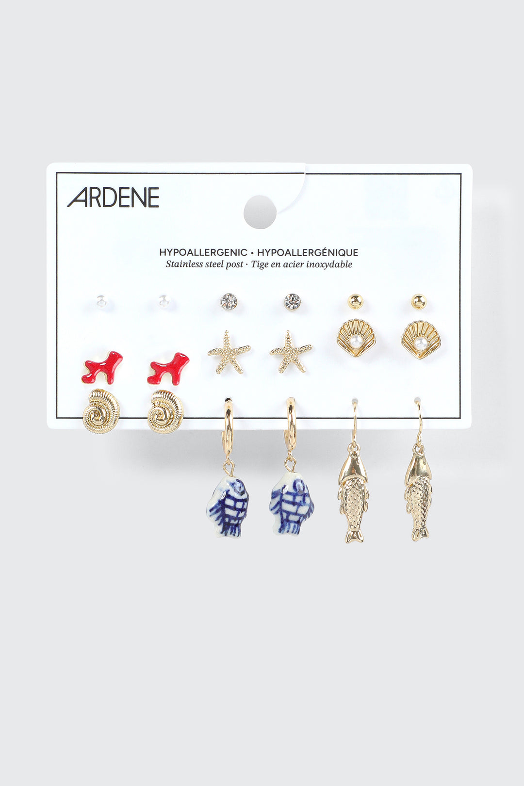 9 paires de boucles d'oreilles océan