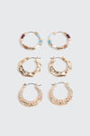 3-Pack Mixed Hoop Earring Set