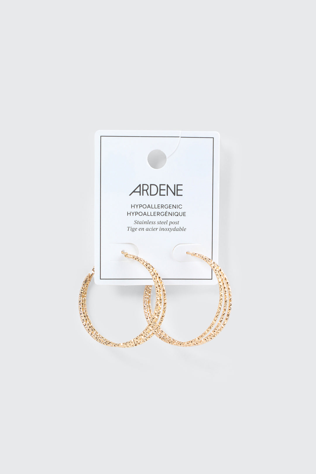 Textured Three-Row Hoop Earrings