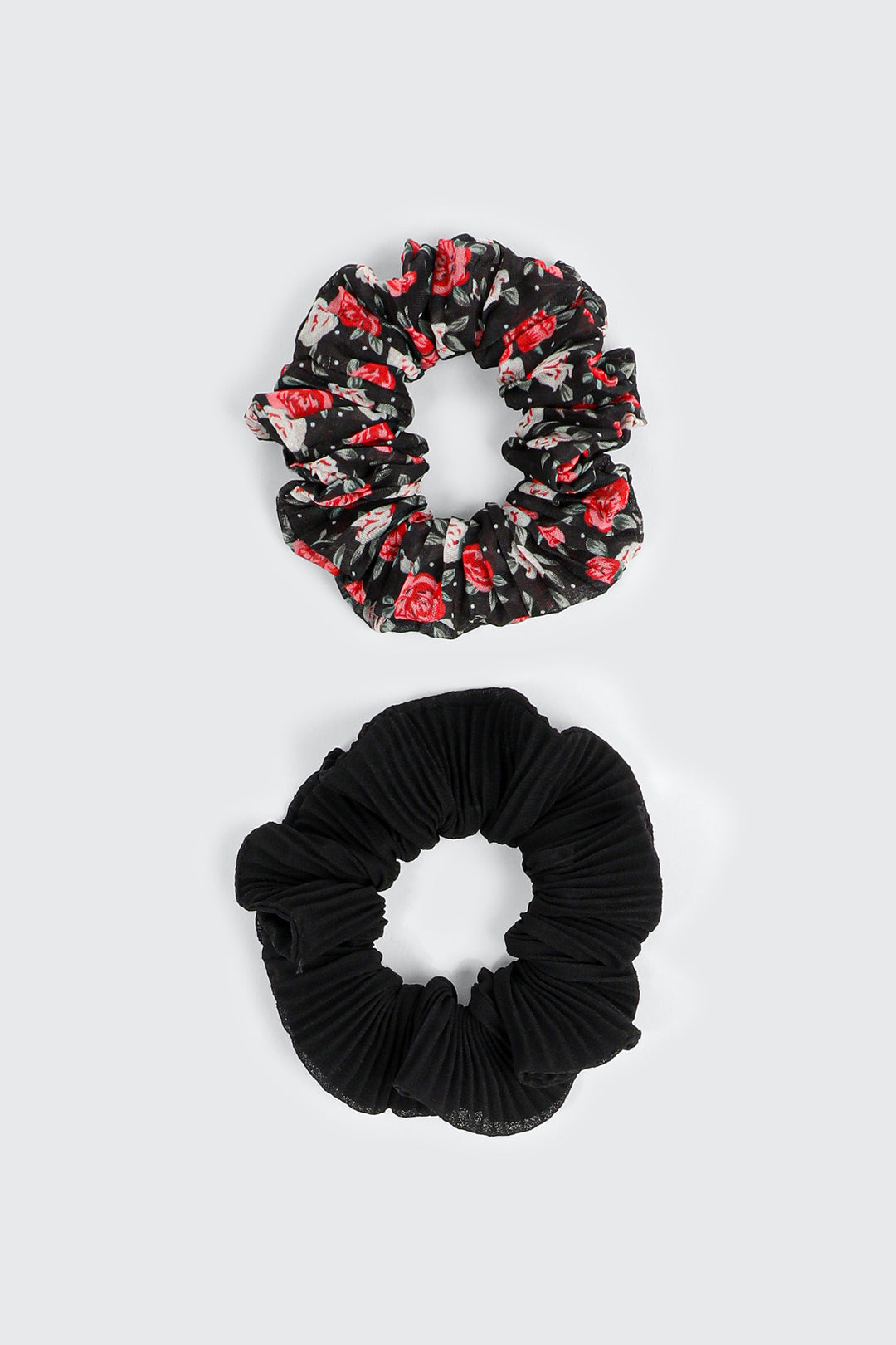2-Pack Floral & Solid Scrunchies