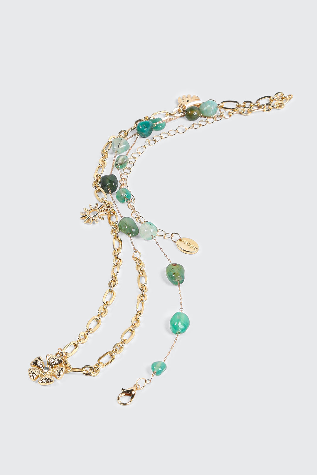 Layered Sun & Leaf Belly Chain