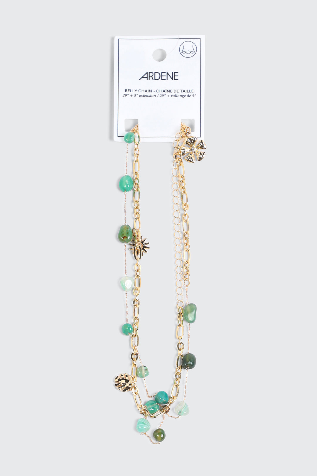 Layered Sun & Leaf Belly Chain