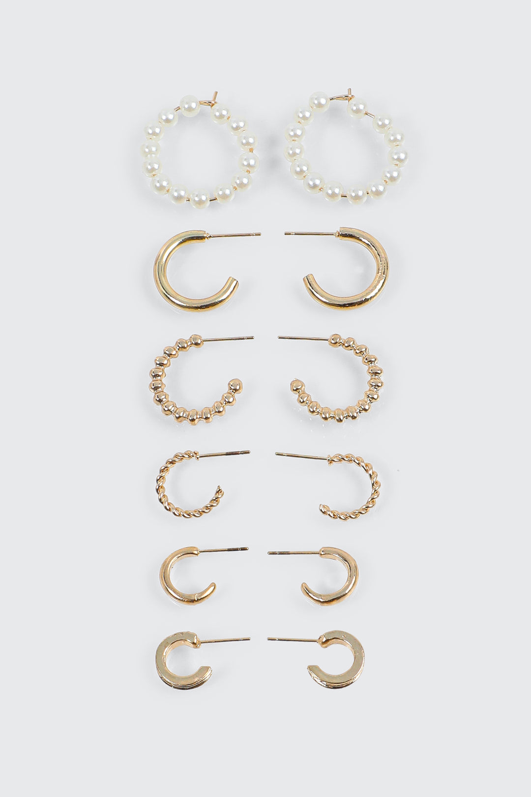 Lot de 6 paires d'anneaux variés