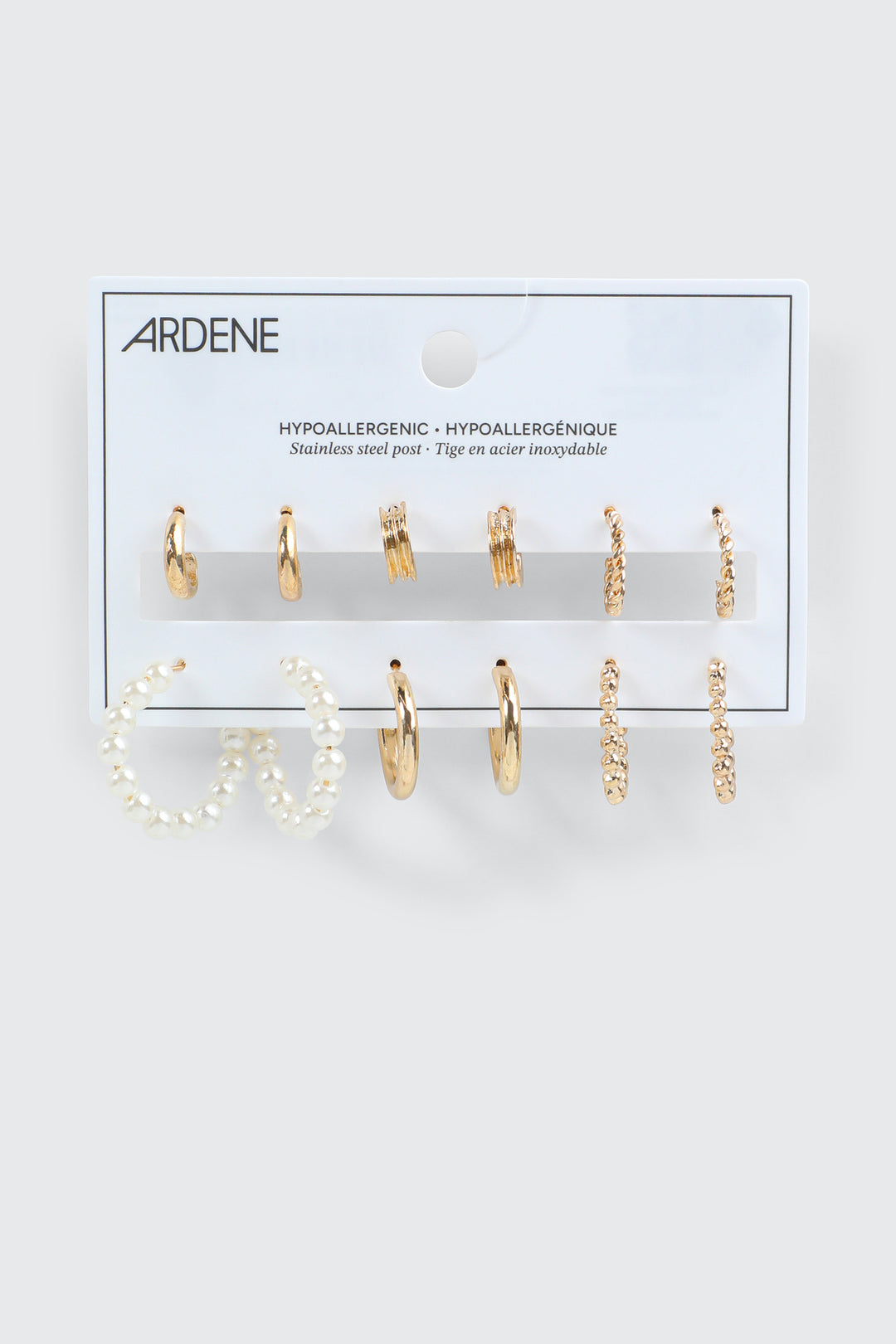 Lot de 6 paires d'anneaux variés