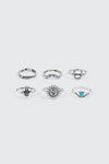 6-Pack Antique Silver Rings