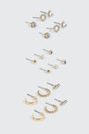 9-Pack Crystal & Hoop Earrings