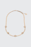 Flat Chain Necklace with Daisies