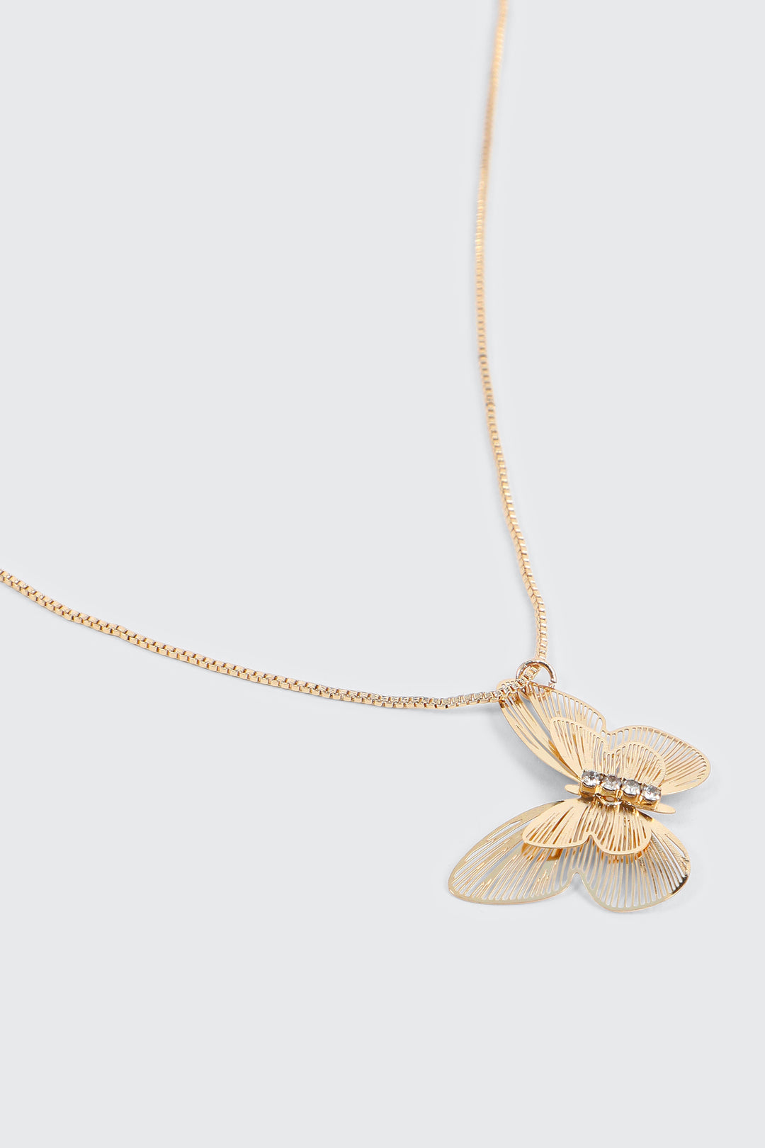 Gold Toned Butterfky Necklace