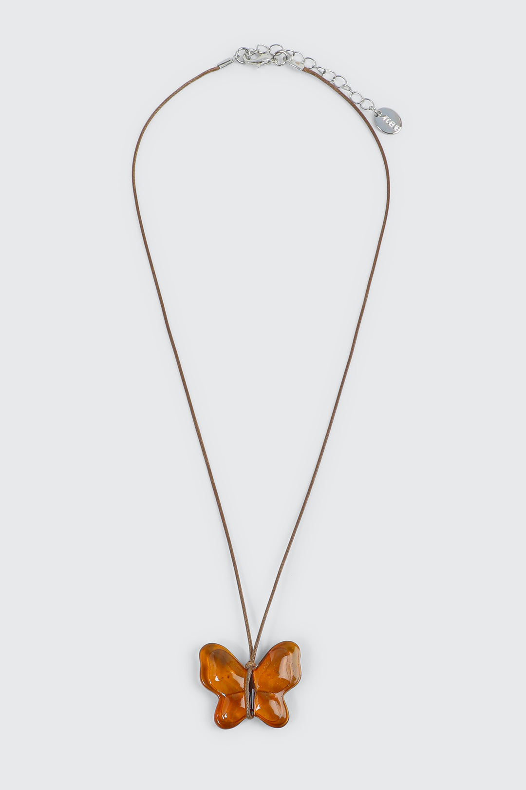 Butterfly Pendant Cord Necklace