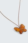 Butterfly Pendant Cord Necklace