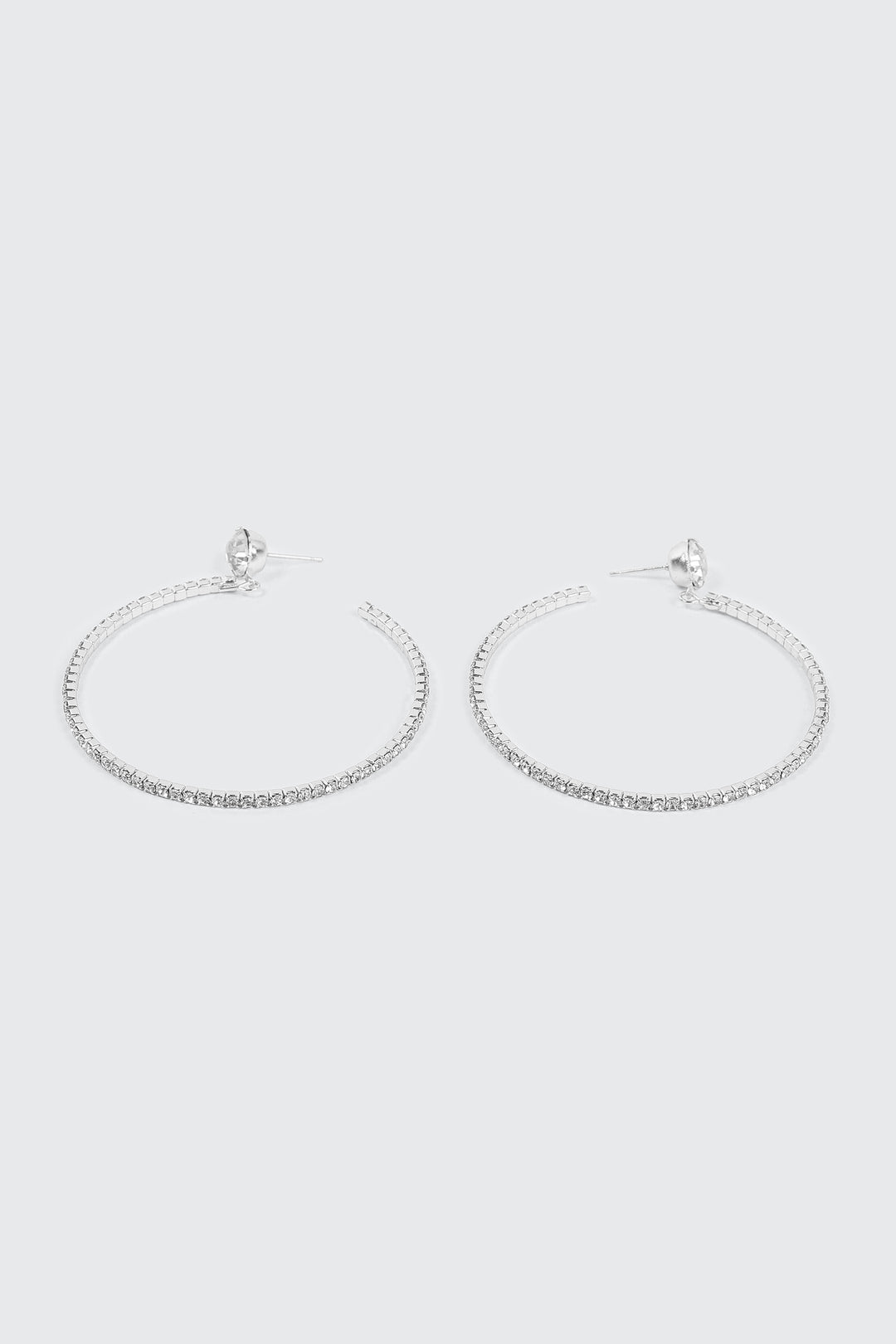 Large Rhinestone Hoop Earrings