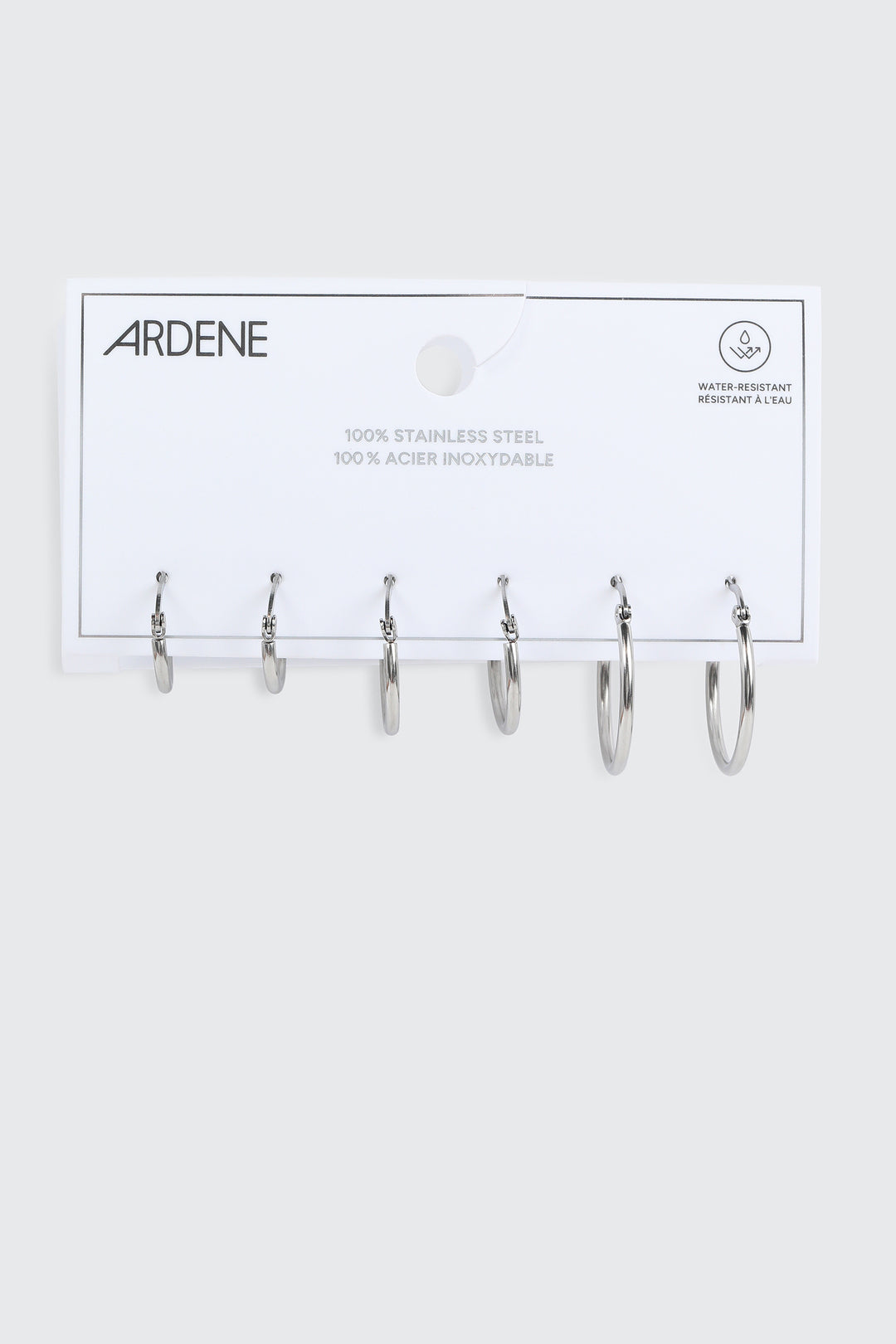 3 paires d'anneaux en acier inoxydable