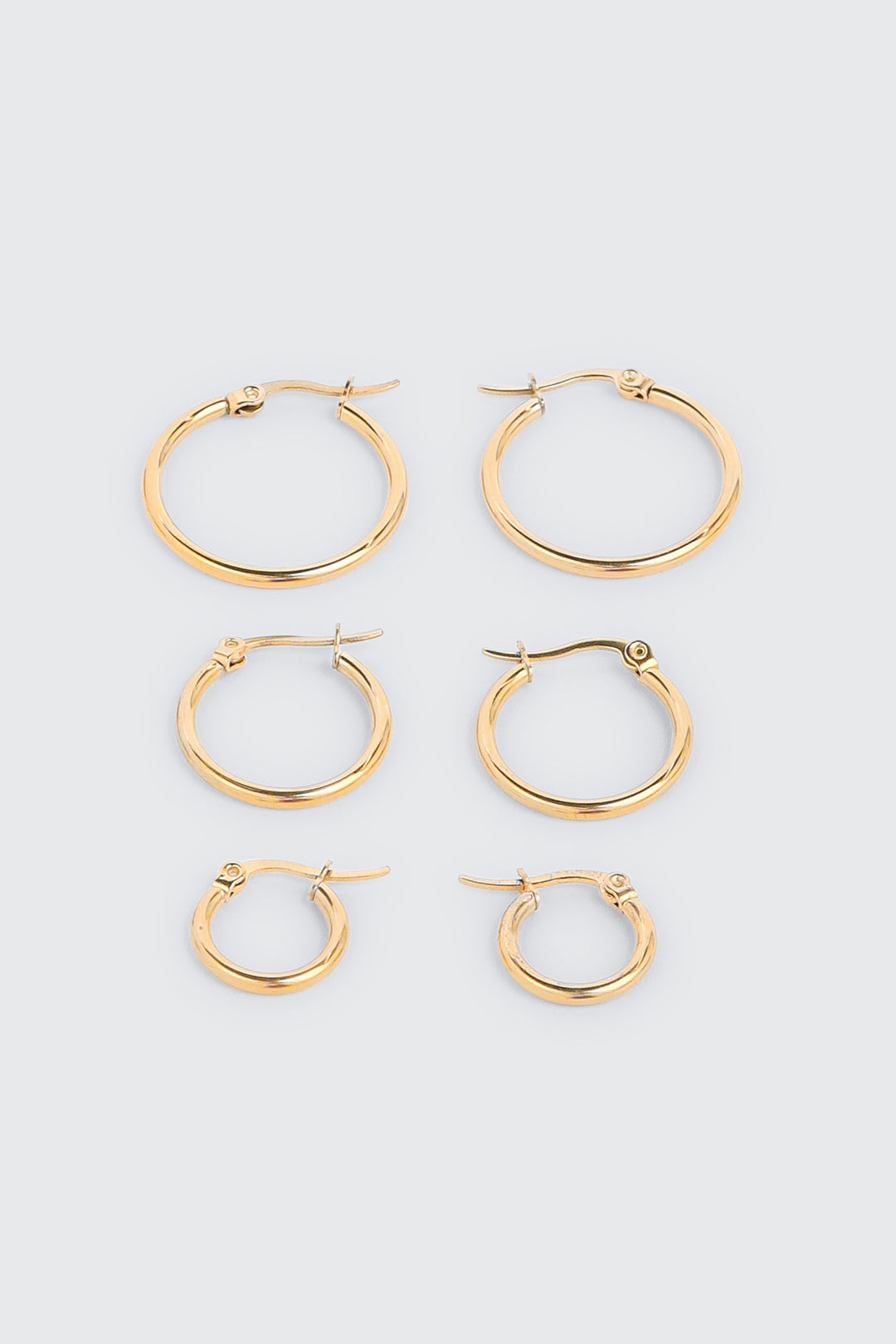 3-Pack Stainless Steel Hoop Earrings