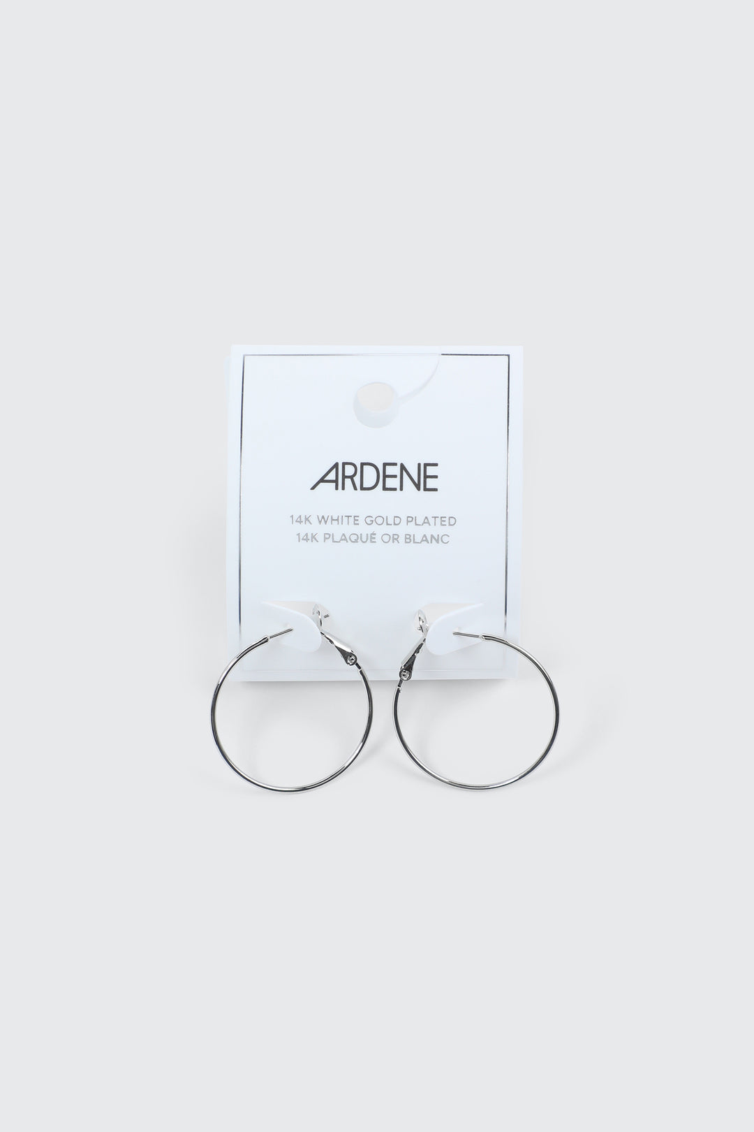 14K White Gold Plated Hoop Earrings