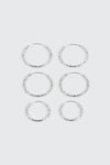 3-Pack 14K White Gold Plated Hoop Earrings