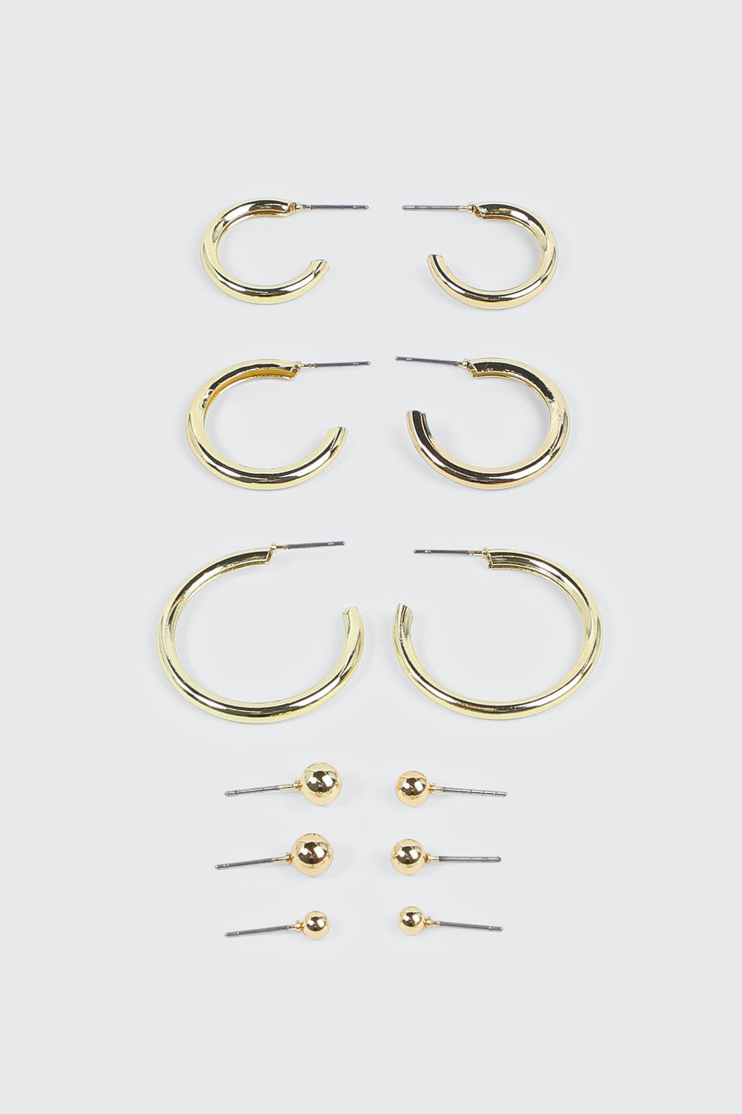 6 paires de boucles d'oreilles plaquées or 14K