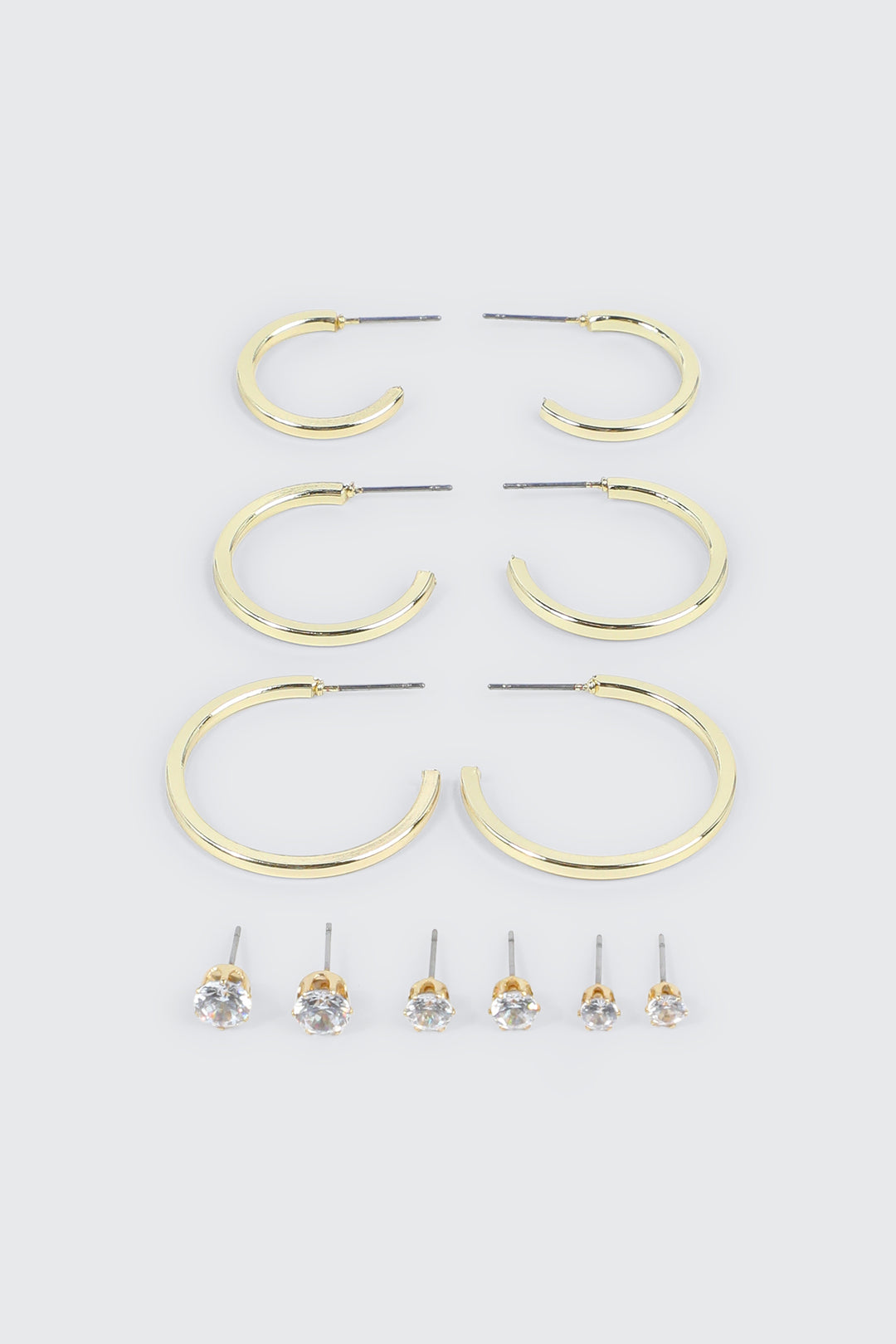6 paires de boucles d'oreilles plaquées or 14K