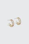14K Gold Plated Two-Row Hoop Earrings