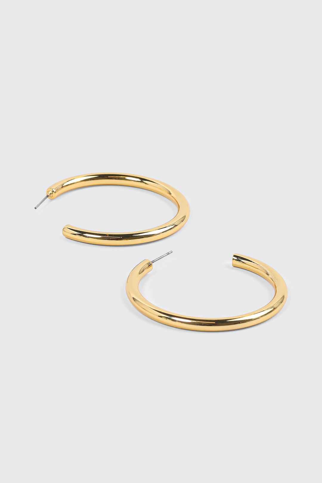 Anneaux tubulaires épais plaqués or 14K