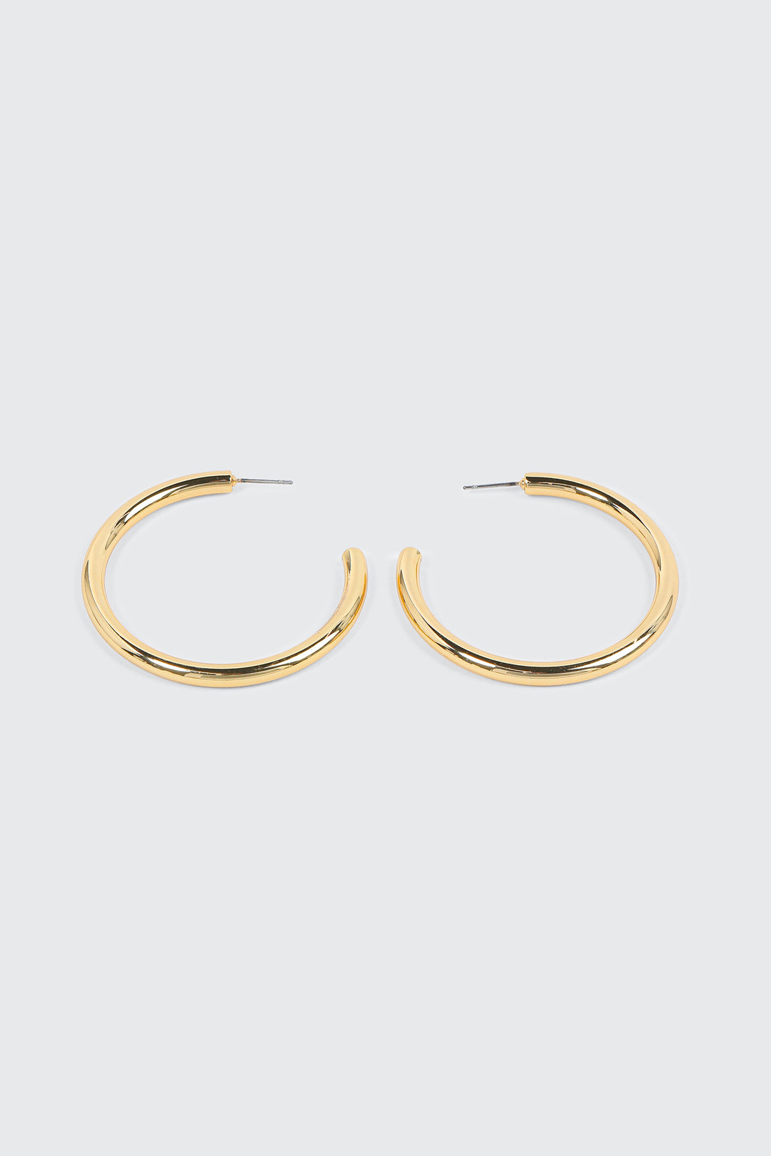 Anneaux tubulaires épais plaqués or 14K