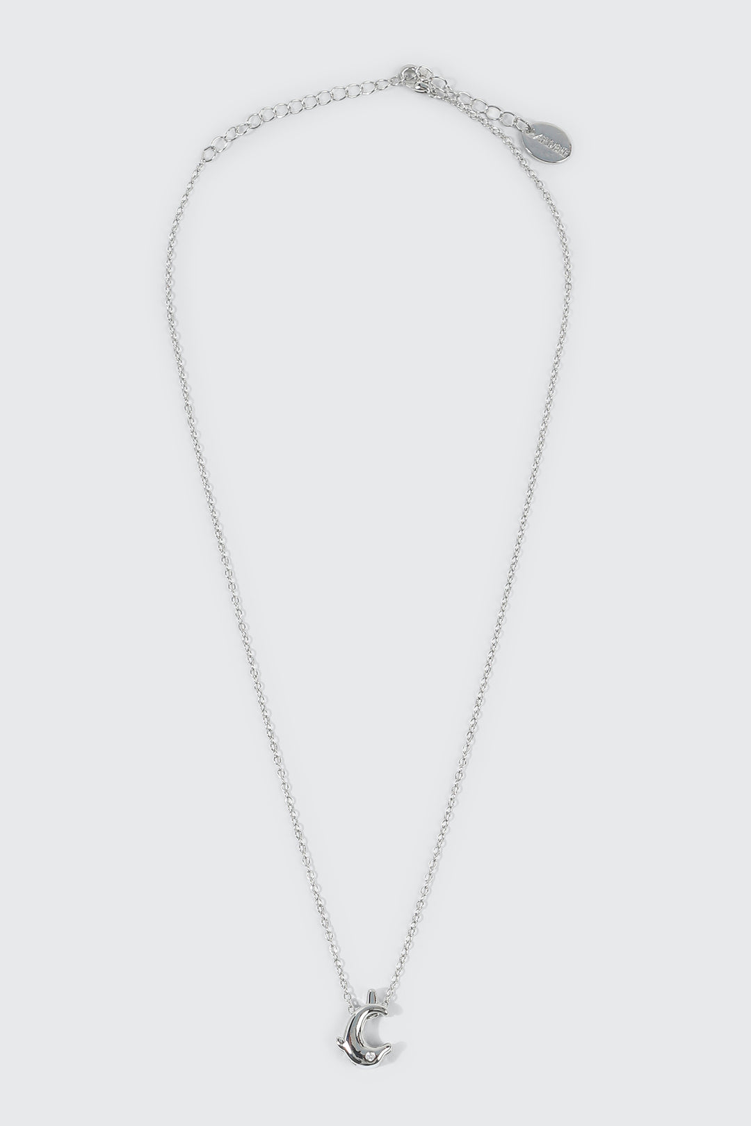 14K White Gold Plated Dolphin Necklace