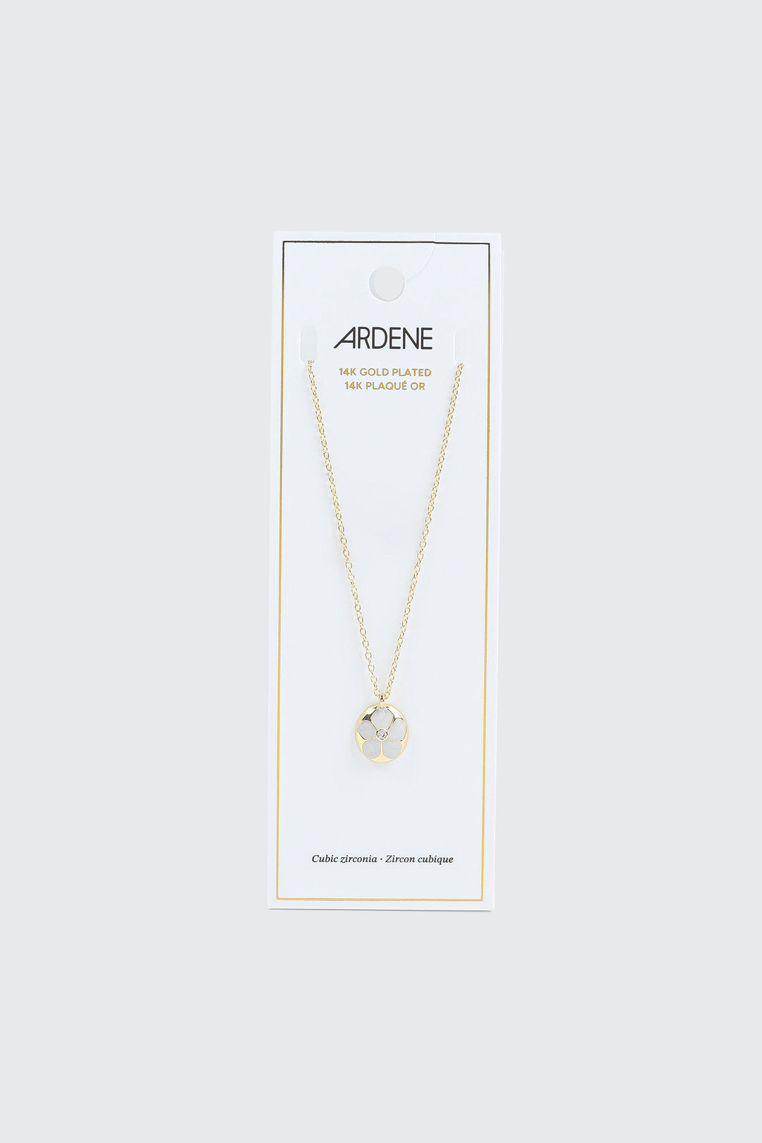 14K White Gold Plated flower pendant Necklace