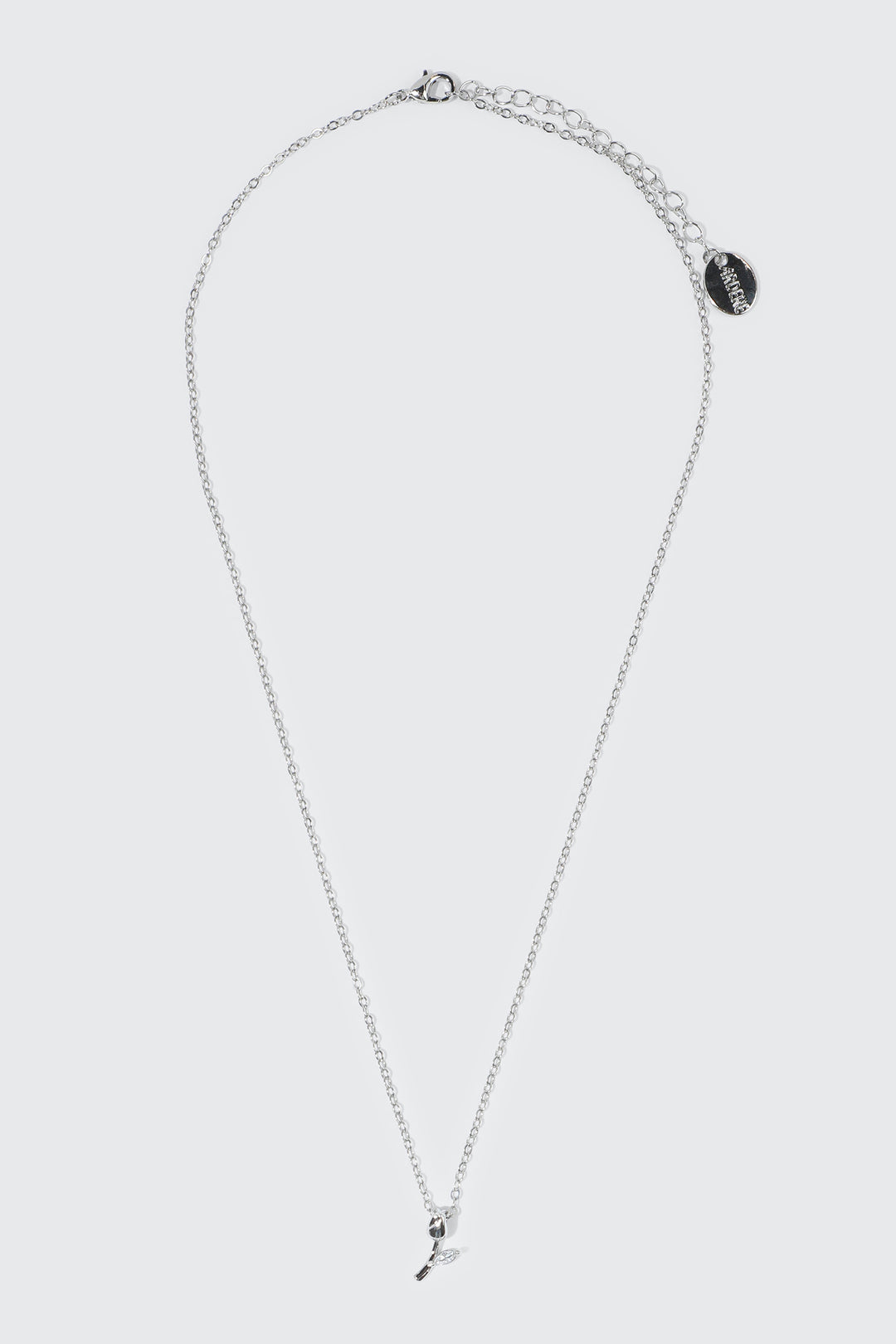 14K White Gold Plated Tulip Necklace