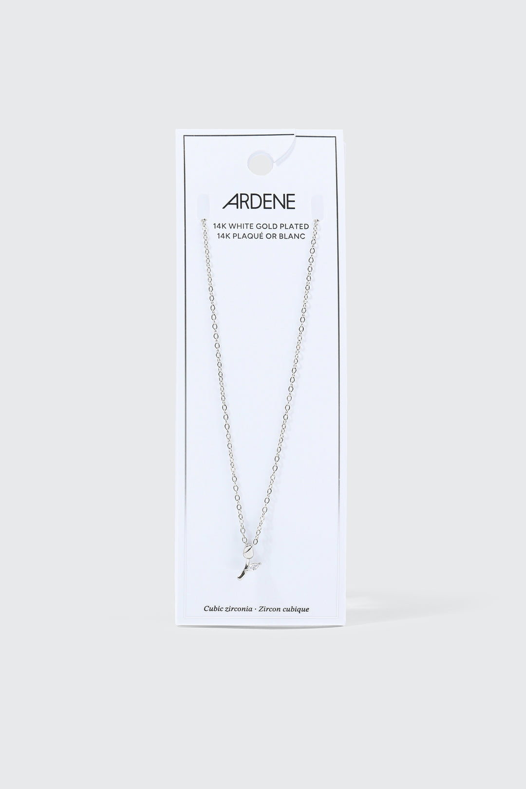 14K White Gold Plated Tulip Necklace