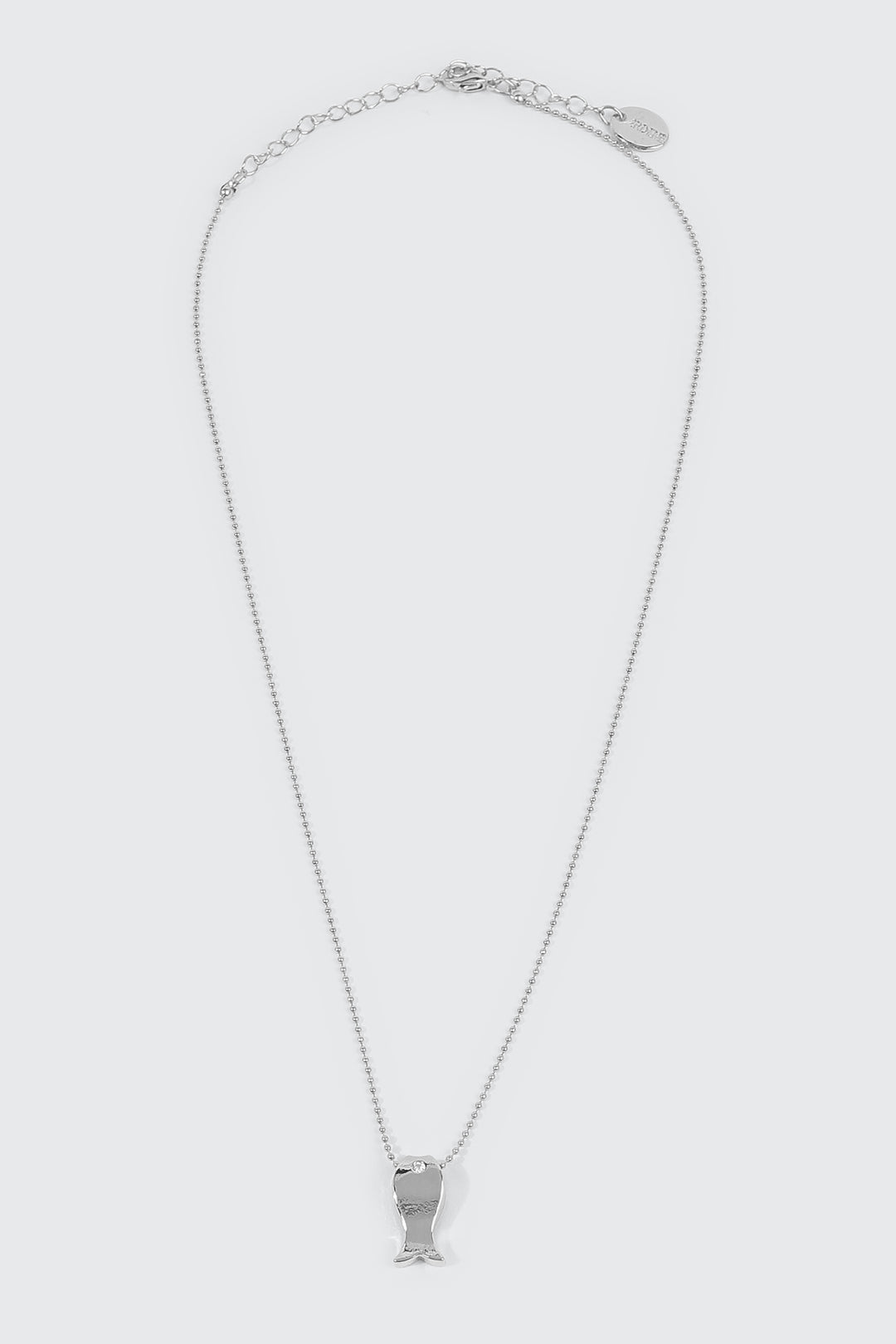 14K White Gold Plated Fish Necklace
