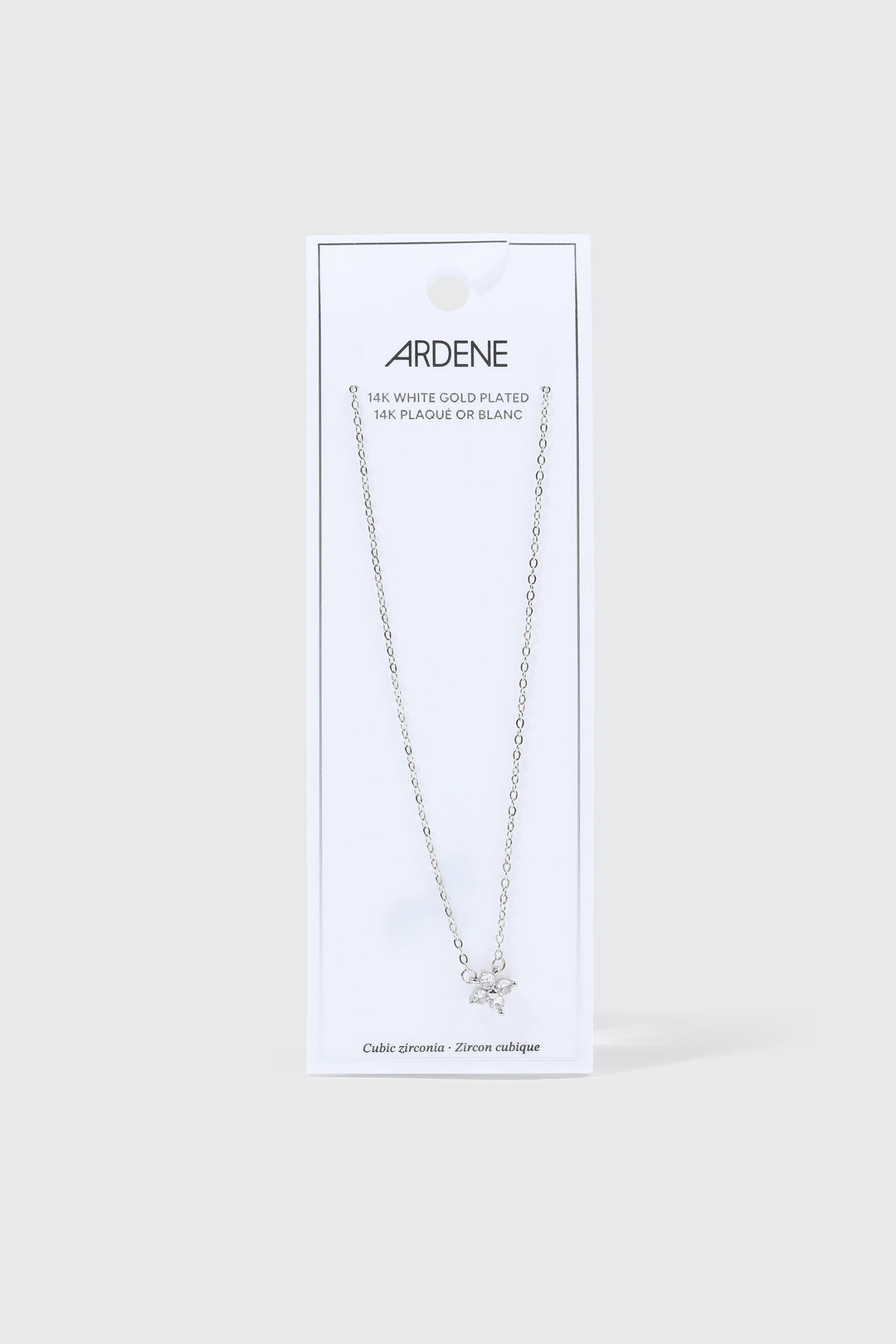 14K White Gold Plated Star Necklace