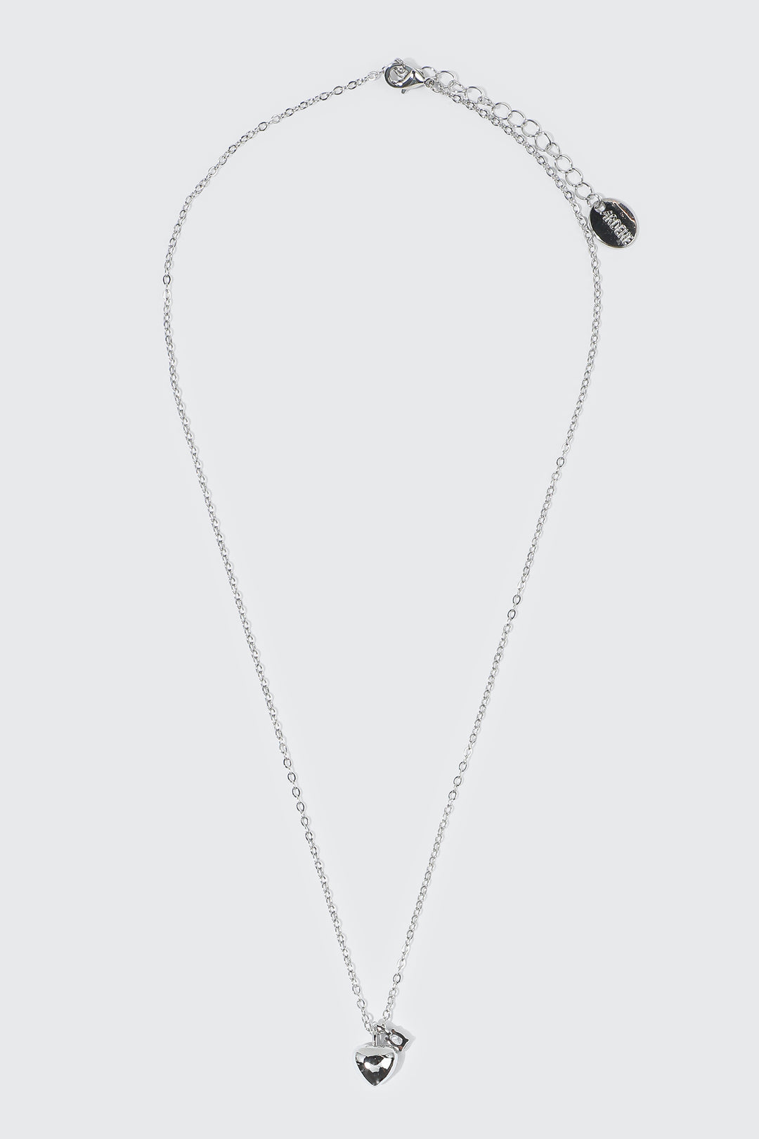 14K White Gold Plated Heart Necklace