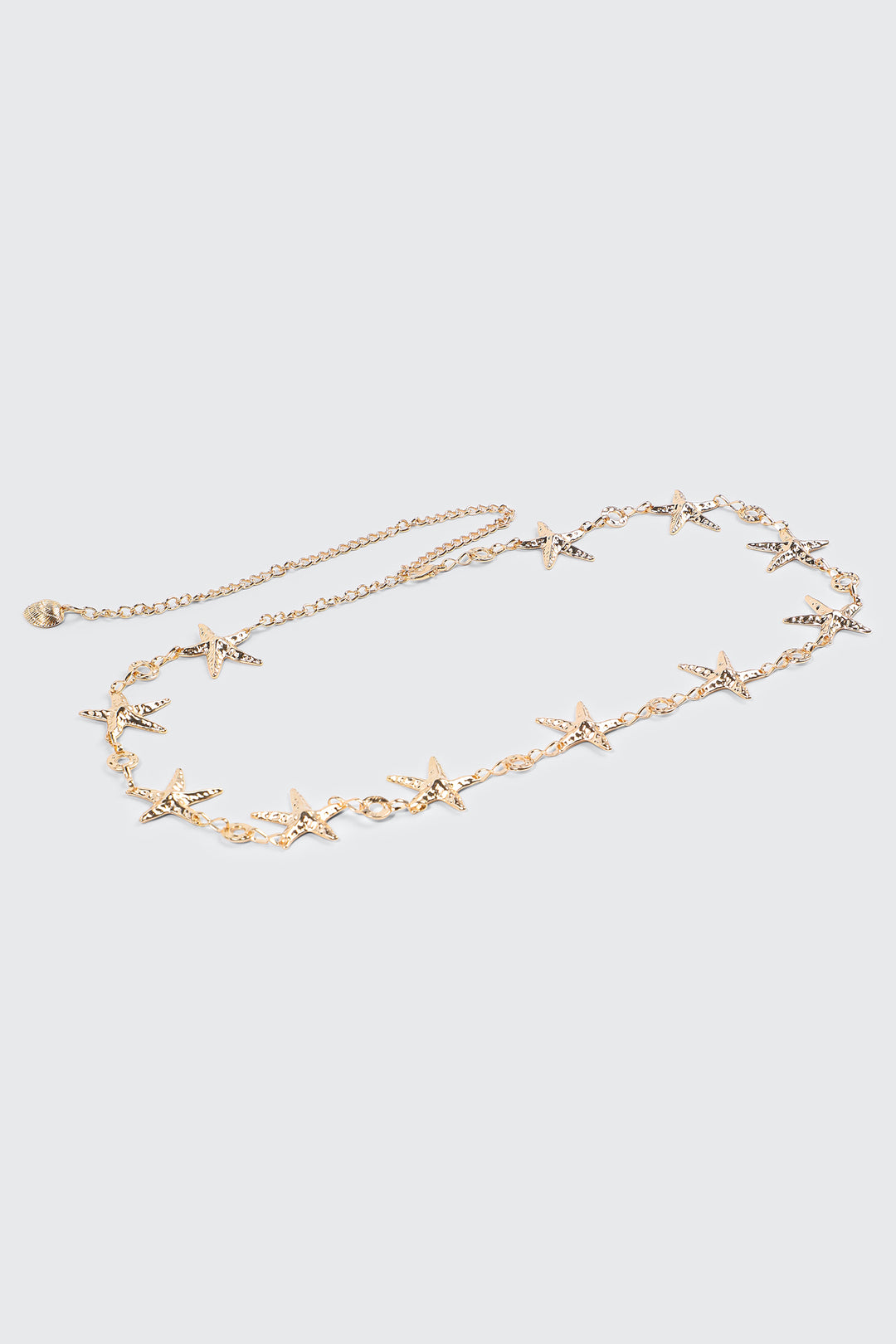 Hammered Metal Starfished Chain Belt