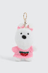 Porte-clés chien à chandail fraise