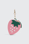 Porte-monnaie fraise avec mousqueton
