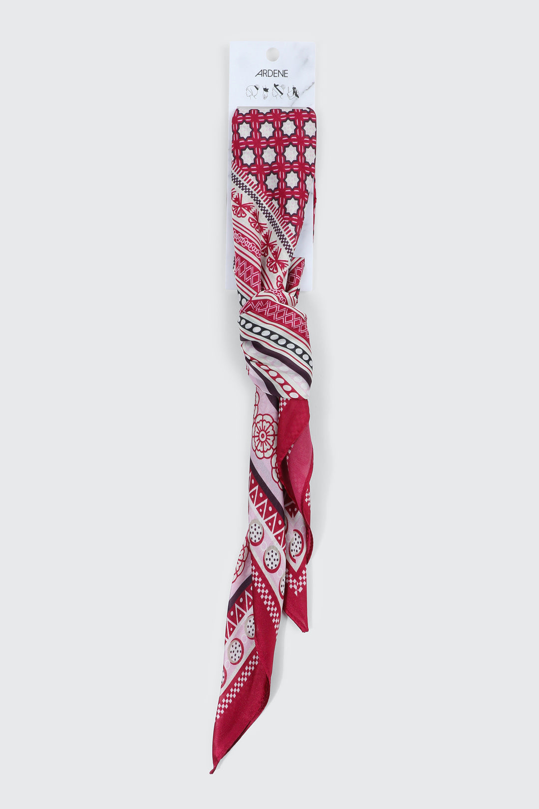 Geometric Print Square Satin Scarf